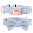 thumbnail image 1 of Pet Artist Soft Tweed Adjustable Personalized Dog Collars Engraved Custom Pet Name ID with Bow Tie, 1 of 7