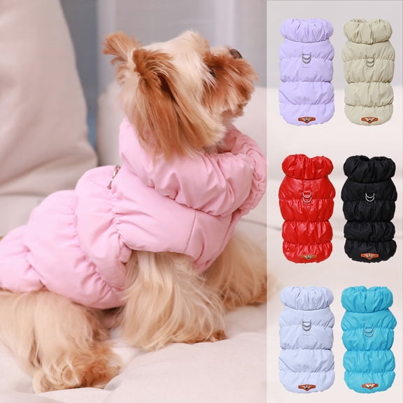 Pet Artist Waterproof Dog Cat Coat Jacket Pet Puppy Warm Plush Lined Vest Winter Clothes with Leash Ring