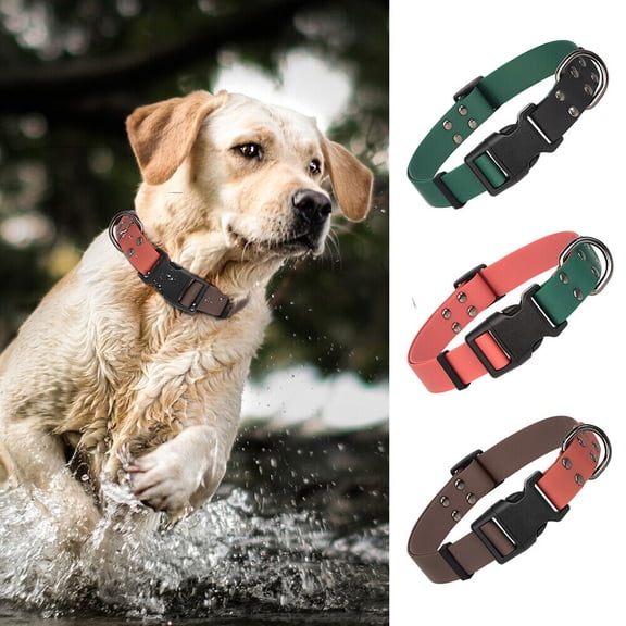 Pet Artist Waterproof Rubber Dog Collars Pet Puppy Neck Strap Quick Fit Adjustable for S-L