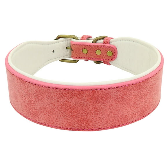 Pet Artist Wide Leather Large Dog Collar Soft Padded Heavy Duty for Medium Large Dogs German Shepherd Bulldog