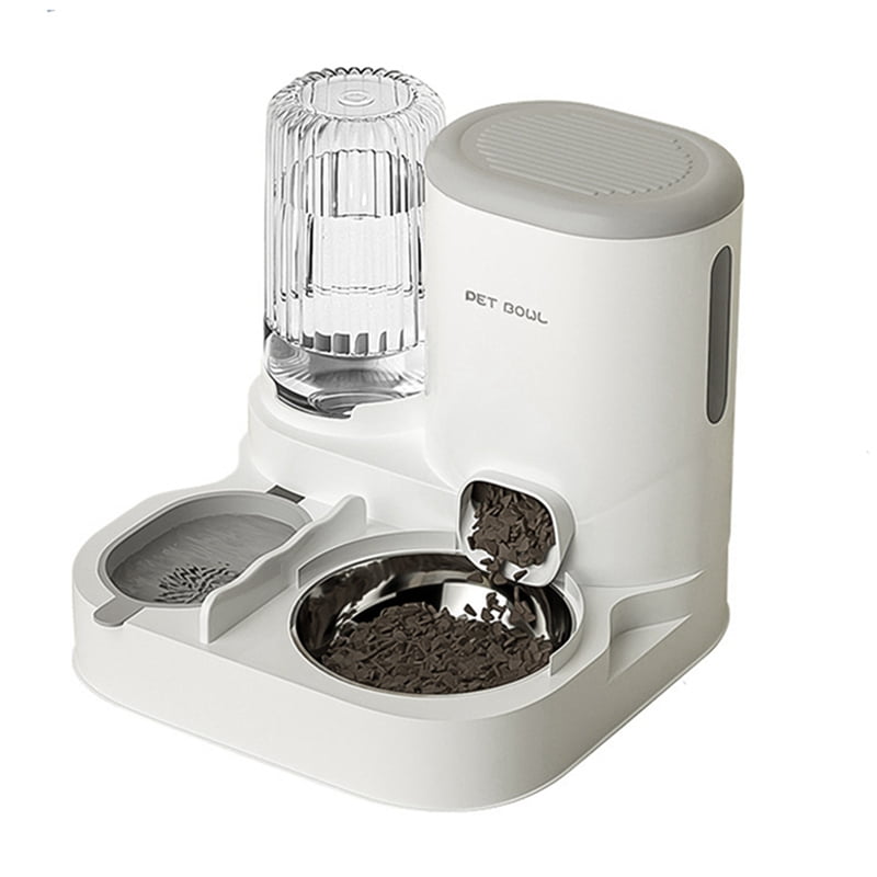 Pet Automatic Feeder 2 in 1 Dog Cat Food Container Water Fountain Large Capacity Stainless Steel Pet Feeding Bowl Pet