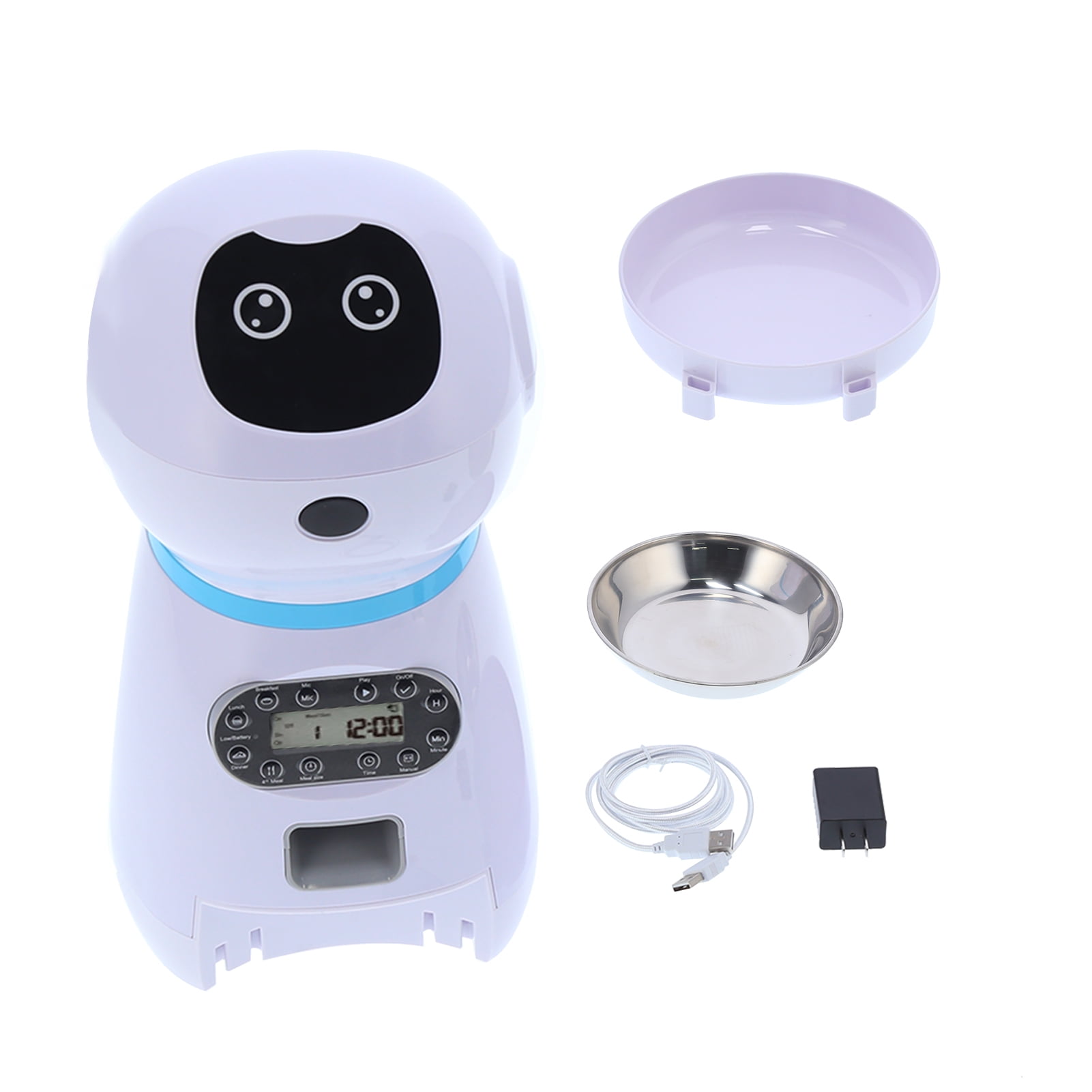 Pet Automatic Feeder Robot Shape Cat Dog Timing Food Dispenser with