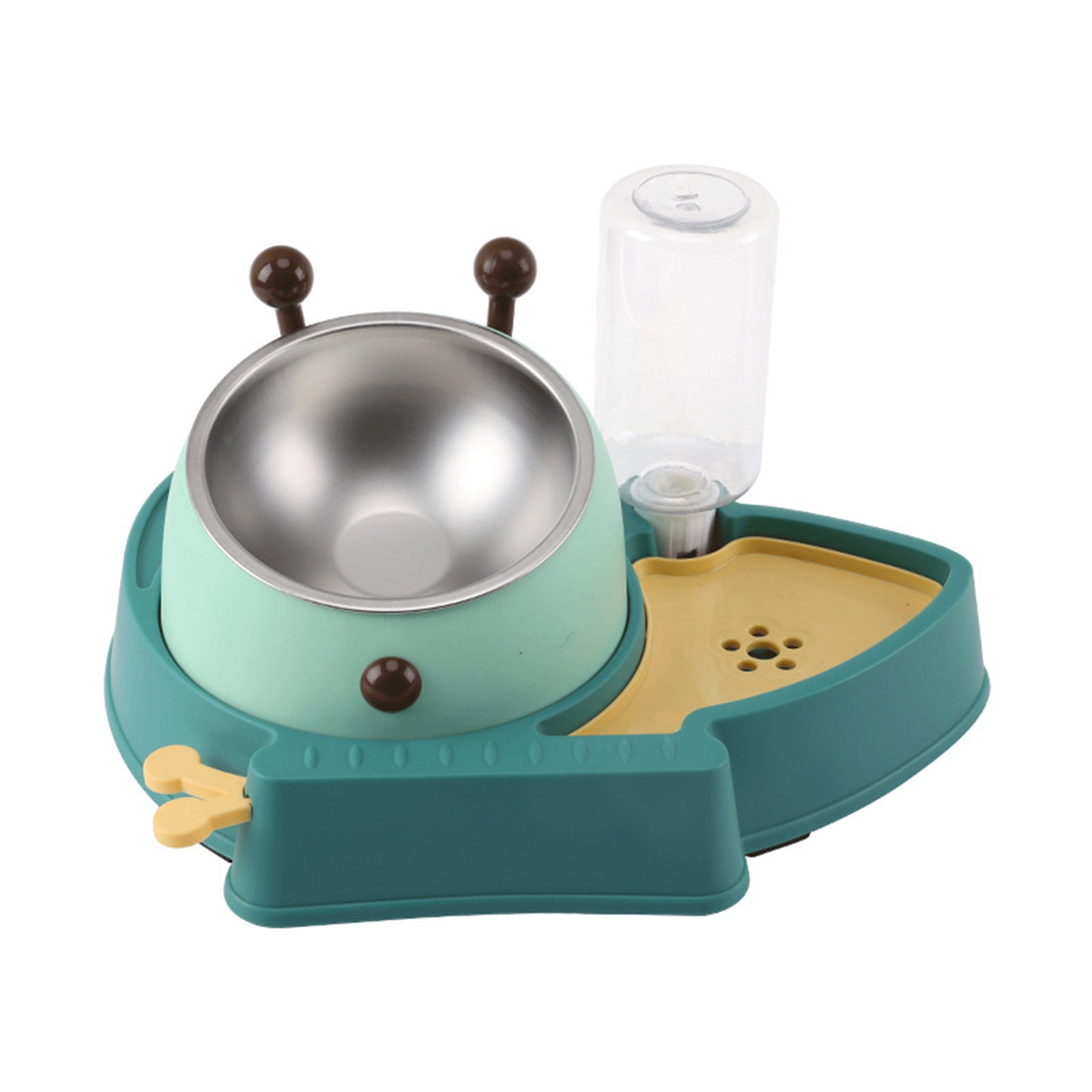 Pet Automatic Feeder Set Dog Bowl Waterer Slanted Raised Stainless Steel Bowl Re-fill Water Dispenser