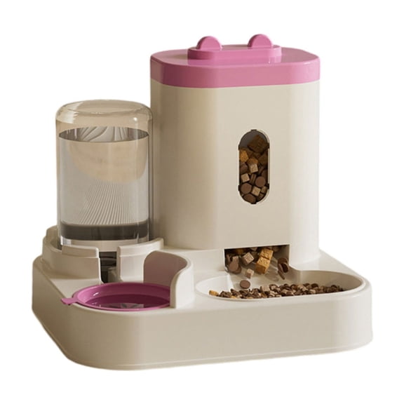 Pet Automatic Feeder And Water Dispenser, Dog Cat Bowl Pet Supplies, 1Pc Pink*Note The Title Must Include All Required Elements. Since The Original Instruction Had Conflicting