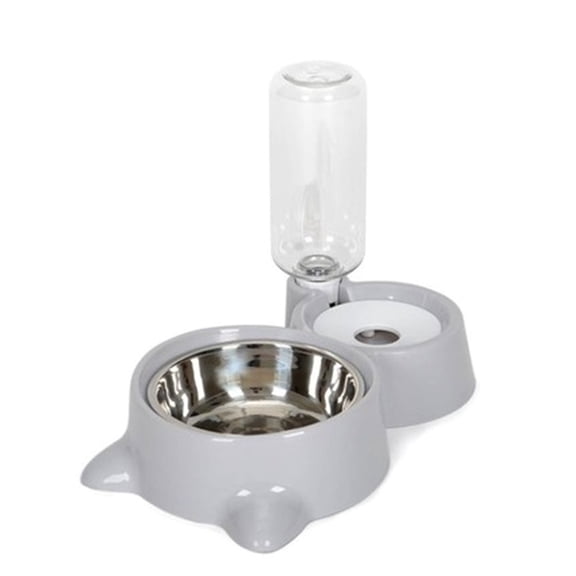 Pet Automatic Feeder Waterer Set Dog Food Water Bowl Stainless Steel Dish Gravity Refills Water Bottle Dispenser