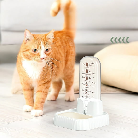 Pet Automatic Water Refill Station, Cat Automatic Feeder and Water Dispenser, Fully Automatic Pet Feeding and Watering Station, Suitable for Dogs, Cats, and Other Pets, 500ml, White
