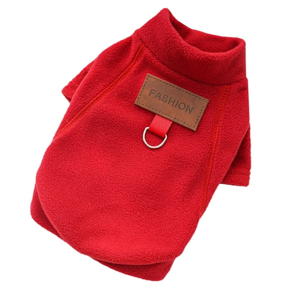Pet Autumn & Winter Fleece Clothes - Undershirts For Small Dogs/Cats, O-Ring Design For Leash, Warm & Durable