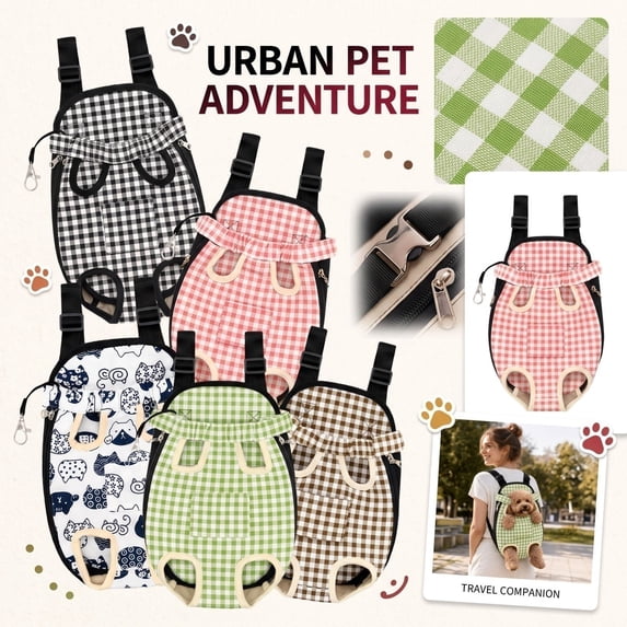 Pet Backpack Carrier, White Xl Soft Sided Front Travel Carrier for Cats and Small Dogs, Portable Canvas Shoulder Carrying Backpack for Outdoor Walks, Trips and Daily Commutes