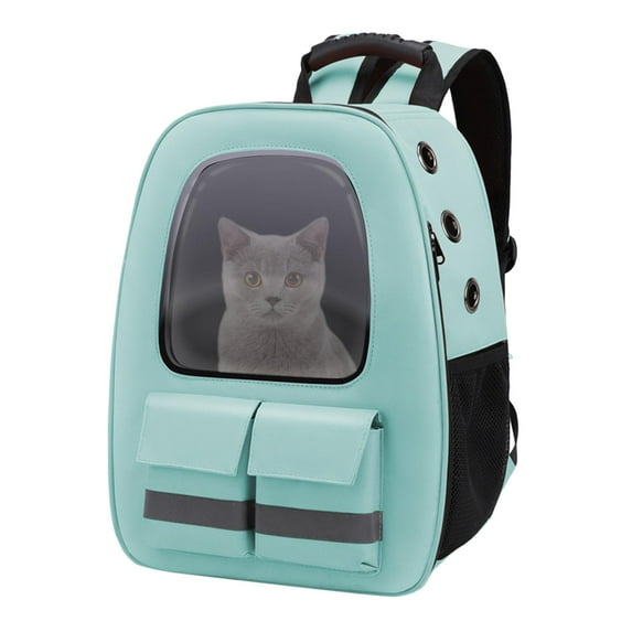 Pet Backpack Carrier for Cats Pet Travel Carrying Bag for Small Medium Cats and Puppy for Hiking Walking Outdoor Use Green