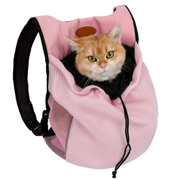 Pet Backpack Cat Carriers Small Dog Bag Go-Out Cat Puppies Carrier for Outdoor Travel Portable Soft Lightweight Shoulder Bag Pink