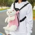 thumbnail image 1 of Pet Backpack, Mesh Breathable Pet Carrier Backpack, Portable Outdoor Shoulder Bag with Transparent Window for Dogs Cats, Pink, 1 of 4