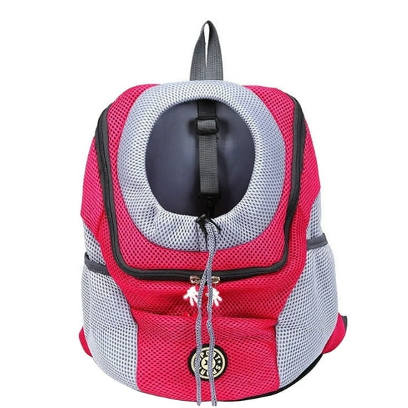 Pet Backpack Portable Travel Bag Front Chest Bag Berathable Mesh Drawstring Design Outdoor Pet Dog Carrying Bag