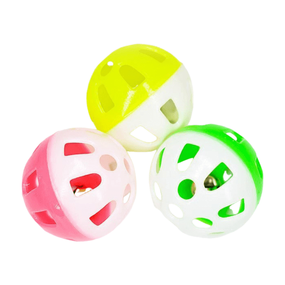 Pet Ball Toys Random Color, Pet Toy Parrot Bell Gnawing Hi Stuffy Bird Toy Anti and Stuffy Grinding Bell,Pet ball toy for playing,Pet Cat Kitten Play Balls,Jingle Bell Pounce Rattle Toy(Hot Pink,)