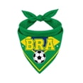 thumbnail image 1 of Pet Bandana, Brazil Soccer Flag Pattern Small Size, 20.9 Inch x 15.0 Inch Pack of 1, Washable Triangular Dog Cat Bib Scarf for Football Sports Event Party Daily Wear, 1 of 4