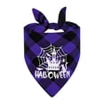 thumbnail image 1 of Pet Bandana, Halloween Purple Black Buffalo Plaid Haunted House Pattern, 1 Pack Washable Triangle Dog Cat Scarf, for Halloween Costume Party Pet Photo Prop Daily Wear Holiday Decoration, 1 of 6
