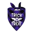thumbnail image 1 of Pet Bandana, Halloween Purple Black Buffalo Plaid Trick Or Treat Printed, 1 Pack Adjustable Triangular Scarf for Small Medium Large Dogs Cats Pets, Halloween Costume Party Festive Photo Prop Outfit A, 1 of 6