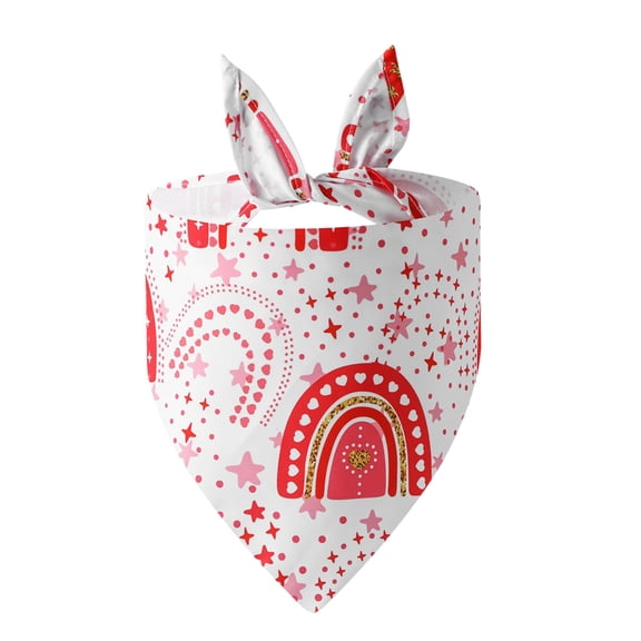 Pet Bandana Scarf Valentine's Day Pet Apparel Accessory Heart Pattern Dog Cat Bib Soft Skin-Friendly Warm Kerchief for Small Medium Large Pets