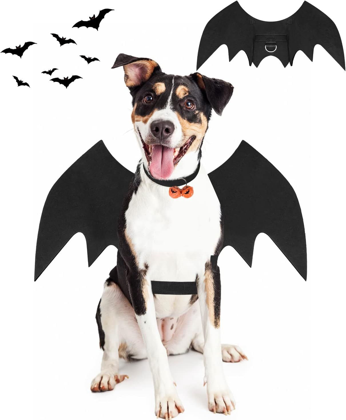 Pet Bat Wing Costume with Adjustable Velcro Straps for Dogs and Cats Halloween Party Cosplay