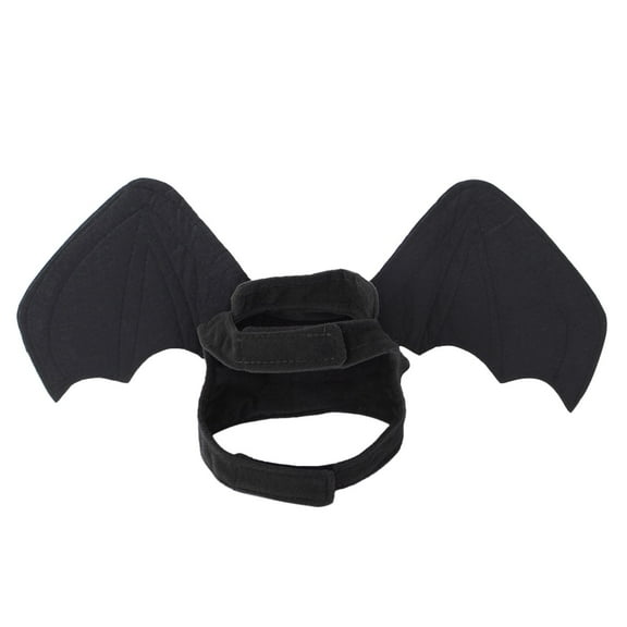 Pet Bat Wing Harness Adjustable Halloween Cat Dog Costume Prop For Party Photoshoot Holiday Decoration(Black-37cm)