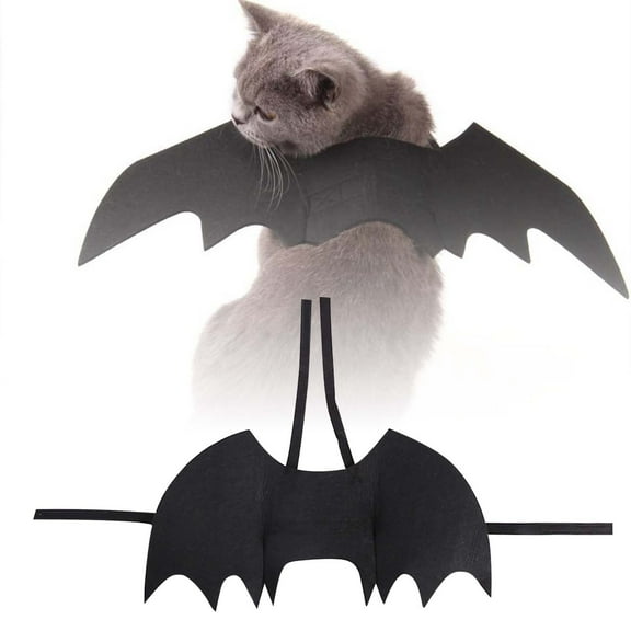 Pet Bat Wings Halloween Dress Up Accessories Adjustable Bat Wing Decor for Cats Small Dogs Puppy Kitty Kitten Vampire Party Favors Funny Pet Apparel