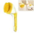 thumbnail image 1 of Pet Bath Brush For Grooming - Shampoo Dispenser With Soft Bristles For Head Cleaning, Yellow - For Dogs Cats Small Pets Daily Bathing Brushing, 1 of 9
