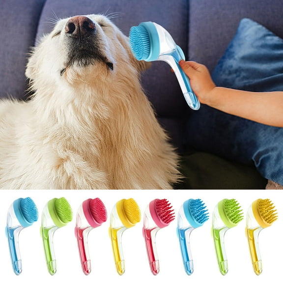 Pet Bath Brush, Silicone Massage, Cleaning Tool, -functional Comb, for Dog Washing, Pet Grooming Scrubber | A KTFgvq