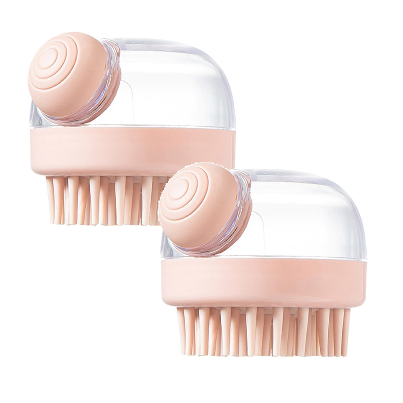 Pet Bath Brush with Soap Dispenser - Silicone Shampoo Massager for Dogs ...