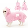 thumbnail image 1 of Pet Bath Robe Dog Quick Dry Absorbent Towel Bathrobe, Pink Xl1× Dog Bath Towel With Ears, Pet Bathing Accessory For Post-Bath Drying, Pet Grooming Robe For Dogs, 1 of 7