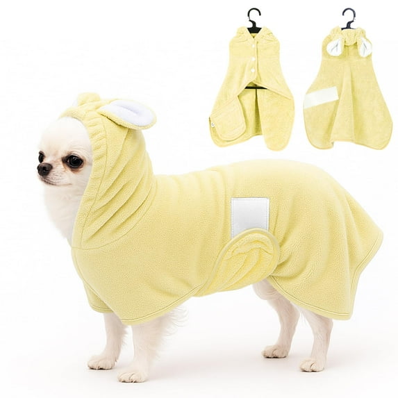 Pet Bath Robe Dog Quick Dry Absorbent Towel, Yellow, Xl Size (1 Pack) - Dog Bathrobe For Post-Bath Drying, Lightweight & Soft Pet Grooming Towel, Xl1× Pet Bath Robe