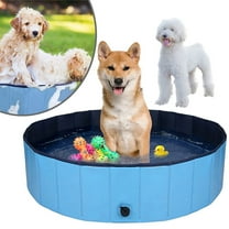 QiShi Pet Bath Tub 63x12 inch, Collapsible Outdoor PVC Kiddie Pool, Portable Swimming Bathing Tub for Dogs Cats and Kids