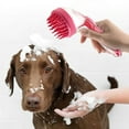 thumbnail image 1 of Pet Bathing Brush, Press-to-dispense Shampoo, Gentle Cleaning Tool for Cats and Dogs, Ergonomic Grip Handle, Deep Cleaning Bristles, Topliu, 1 of 8