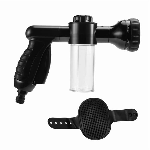 Pet Bathing Foamer Set for Dogs and Cats, 2-Piece  Rubber Brush and Foam Sprayer,