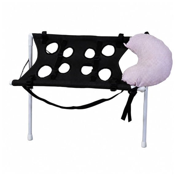 Pet Bathing Hammock for Dogs Foldable Grooming Table with Pillow Adjustable Straps Stainless Steel Independent Stand Travel Home Grooming,Black