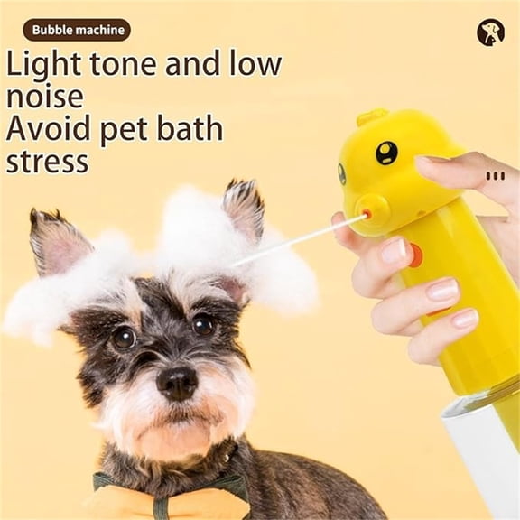 Pet Bathing Tool Automatic Shampoo Foamer for Dogs and Cats,Ultra-Quiet Electric Bubble Maker Handheld Grooming Foam Dispenser for Pet Spa - Yellow