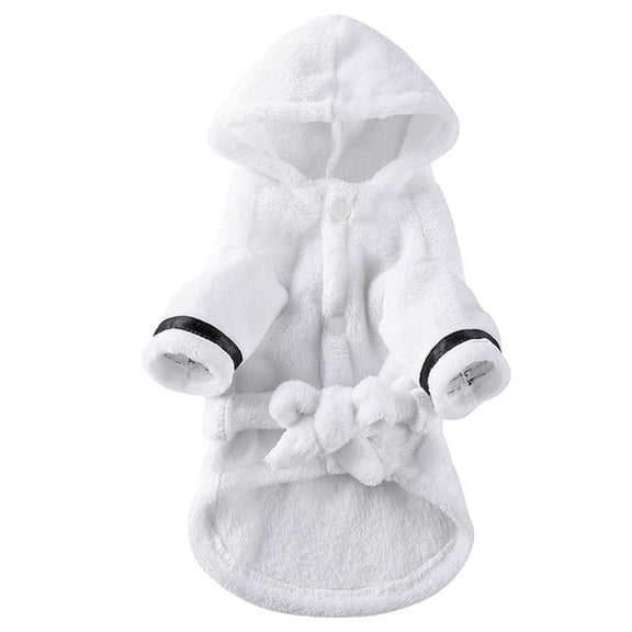 Pet Bathrobe Dog Pajama Thickened Hooded Bathrobe Quick Drying and Super Absorbent Dog Bath Towel Soft Pet Nightwear for Puppy Small Dogs Cats