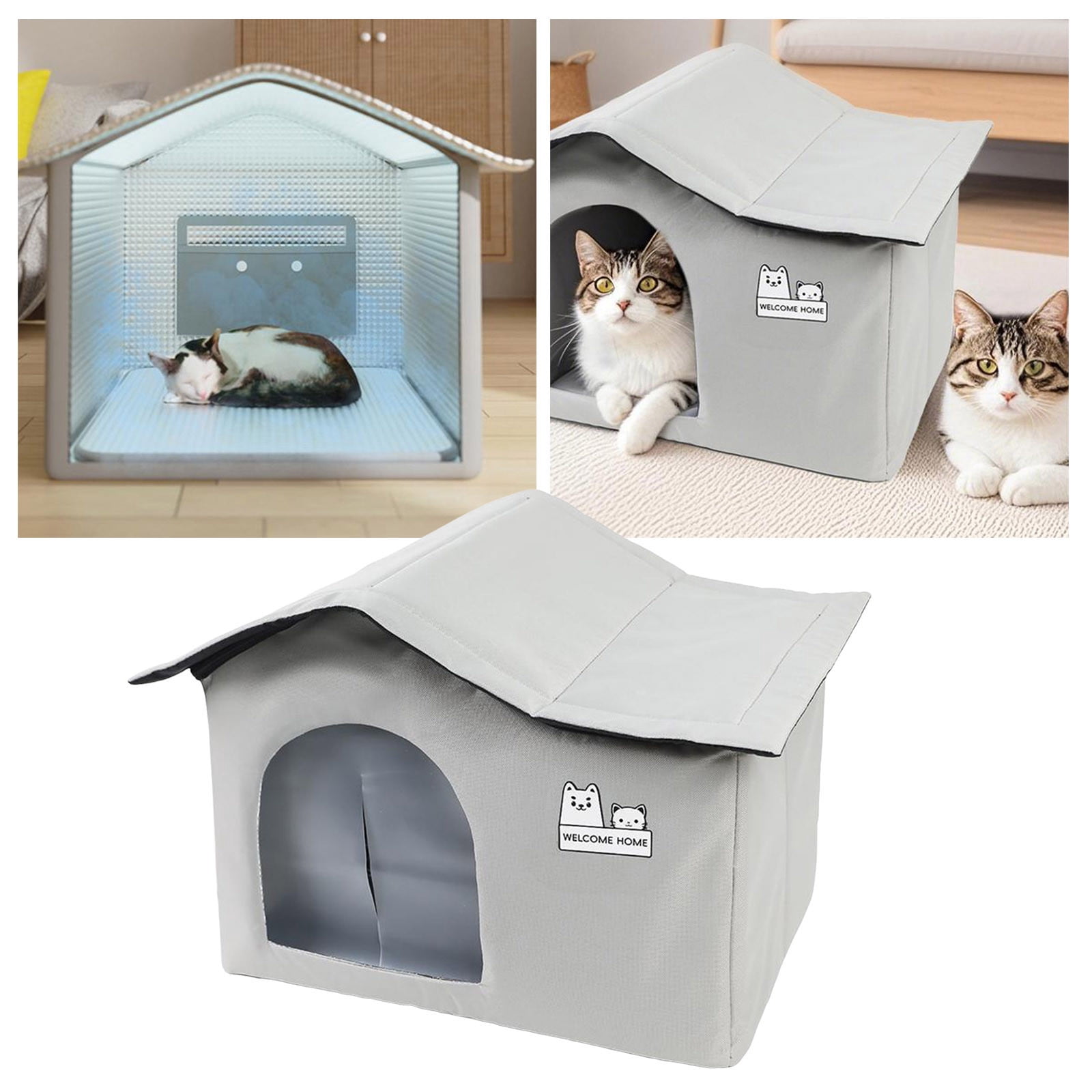 Pet Bed for Cats and Dogs – Insulated Aluminum Foil Sleeper with Ventilated Design Indoor Outdoor Use Summer Rest for 45x34x36cm