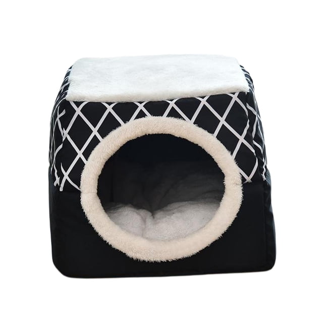 Pet Bed Cat Bed for Indoor Cats 2in1 Foldable Cat Bed Cat Tent Washable SelfWarming Cave for