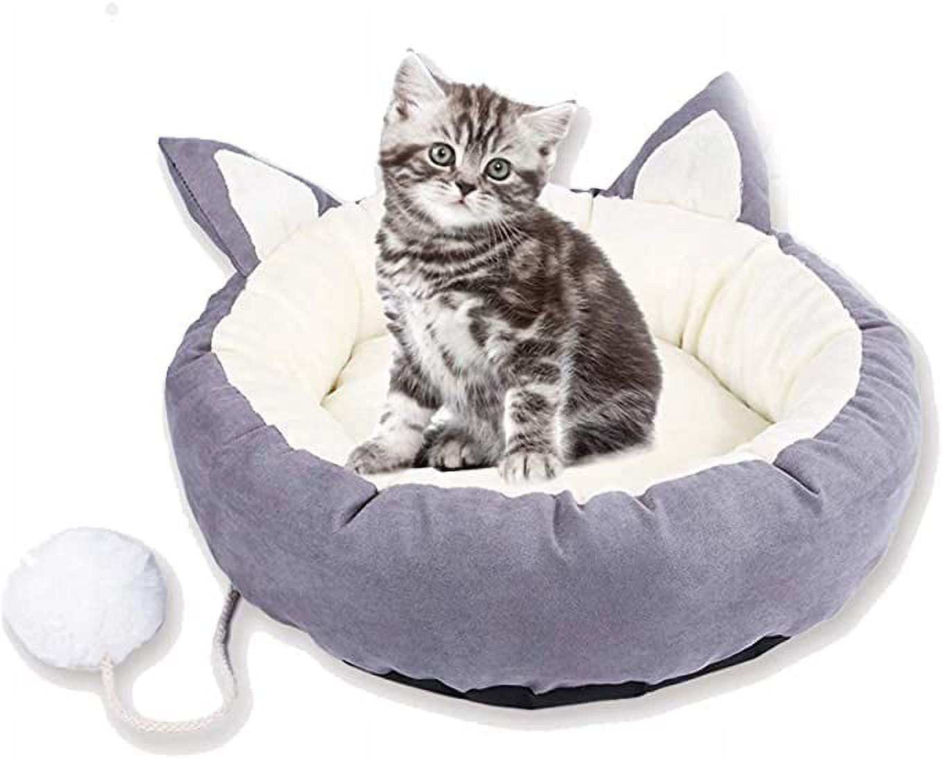 Pet Bed, Cat Round Washable Removable Cotton Warm Sleeping Bed Cushion for Cat Kitten (XL, Grey)