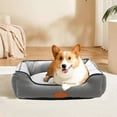 thumbnail image 1 of Pet Bed for Cats and Dogs 18.9x13.78x3.94in, Soft Cloth Sofa with Removable Washable Cover, Plush Cushion with Cotton Filling, All Season Pet Couch for Small Medium Pets, Gray, 1 of 6