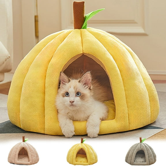Pet Bed Cave Cats Beds Cats Tent Dogs Beds Semi Enclosed Cats Cave Bed With A Plusher Balls Soft Comfortable Covered Cats Bed With A Washable Detachable Mat Pet Products