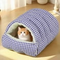thumbnail image 1 of Cozy Cat Bed, Plush Cat Cave with Removable Washable Cushion, Thickened Comfort Cat Bed with Removable Cushion for Indoor Cats, 1 of 6
