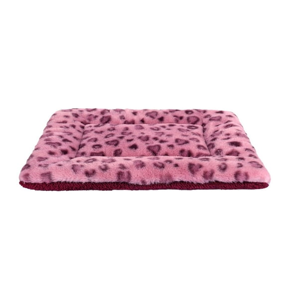 Pet Bed Crate Mat Reversible Pad Leopard Pattern for Cat Dog, Medium