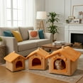 thumbnail image 1 of Pet Bed House under $5! CQCYD Indoor Dog House Bed with Cushion - Winter Wamrm Pet Bed House,Foldable Soft Kennel for Small Medium Large Dogs Cats Enclosed Pet Bed, 1 of 9