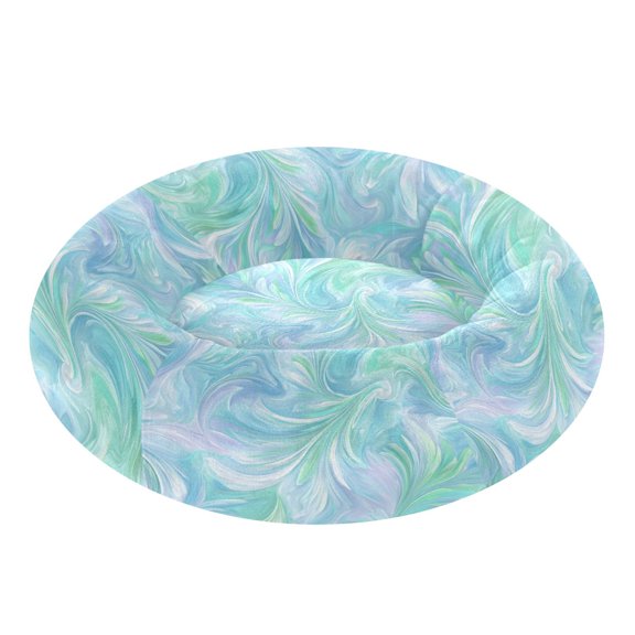 Pet Bed Pet Mat Cozy Removable & Washable Comfort For Cats And Dogs Aqua Swirl Feather Design