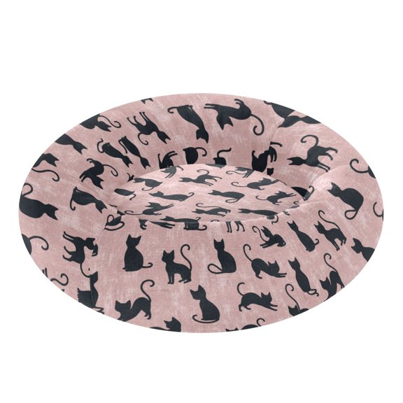 Pet Bed Pet Mat Cozy Removable & Washable Comfort For Cats And Dogs Black Cat Silhouettes Pattern
