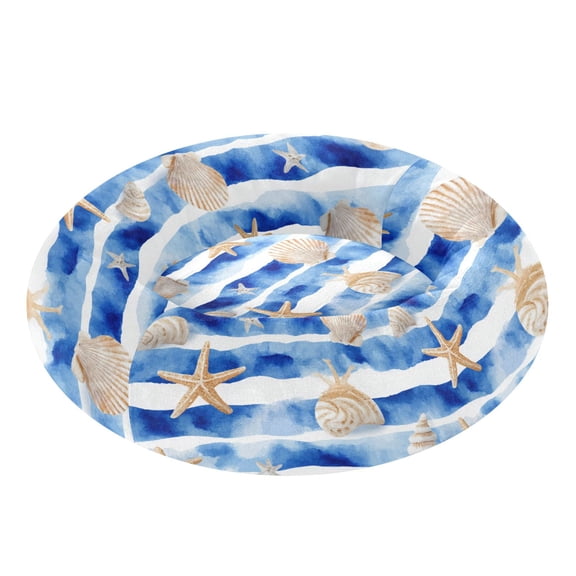 Pet Bed Pet Mat Cozy Removable & Washable Comfort For Cats And Dogs Blue Nautical Stripes Pattern