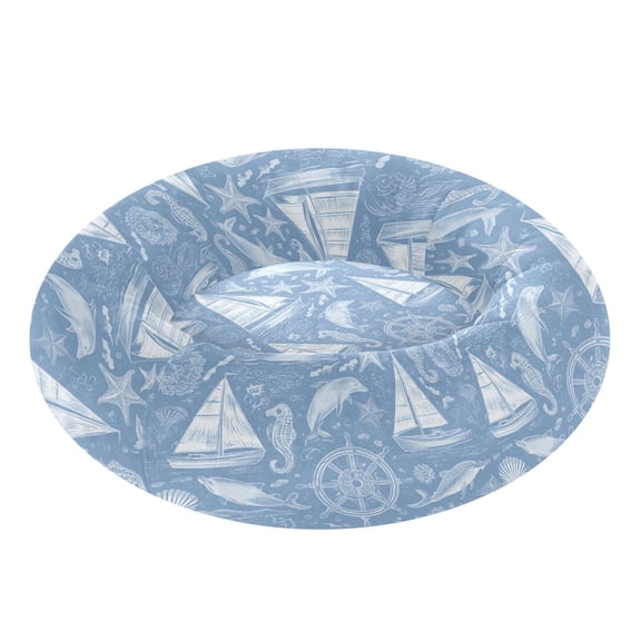 Pet Bed Pet Mat Cozy Removable & Washable Comfort For Cats And Dogs Blue Nautical Style Pattern