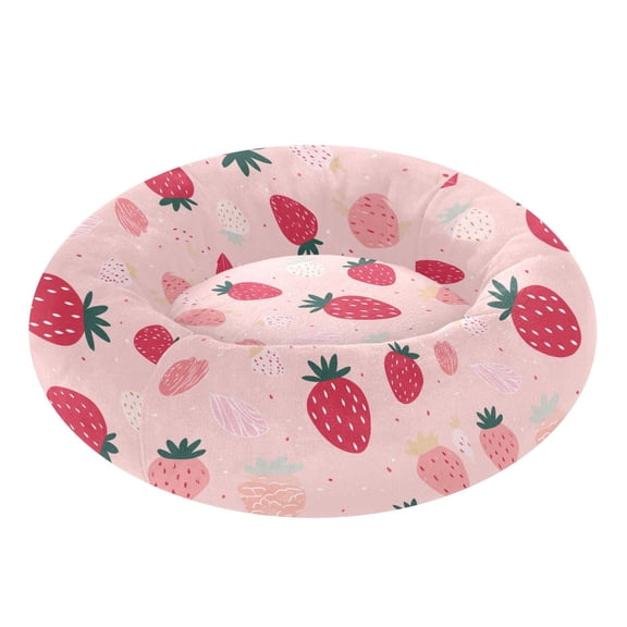 Pet Bed Pet Mat Cozy Removable & Washable Comfort For Cats And Dogs Blush Pink Hand Drawn Strawberry