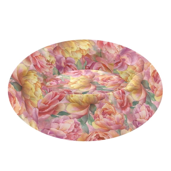 Pet Bed Pet Mat Cozy Removable & Washable Comfort For Cats And Dogs Blush Rose Gold Flowers