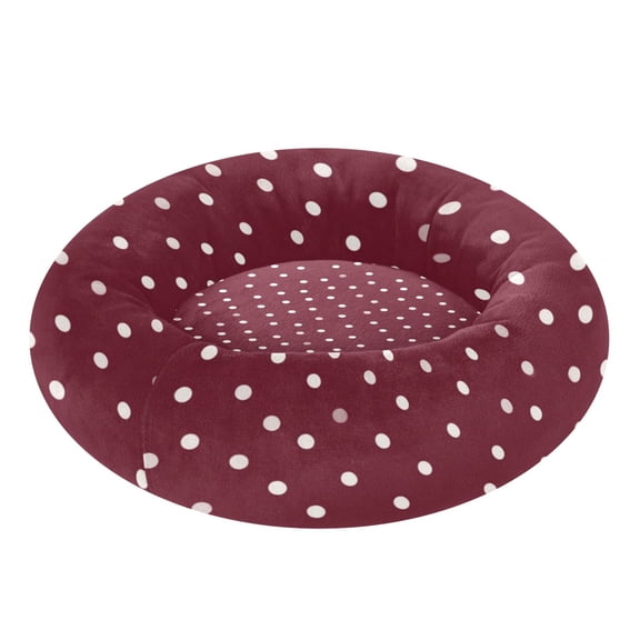 Pet Bed Pet Mat Cozy Removable & Washable Comfort For Cats And Dogs Burgundy Polka Dot